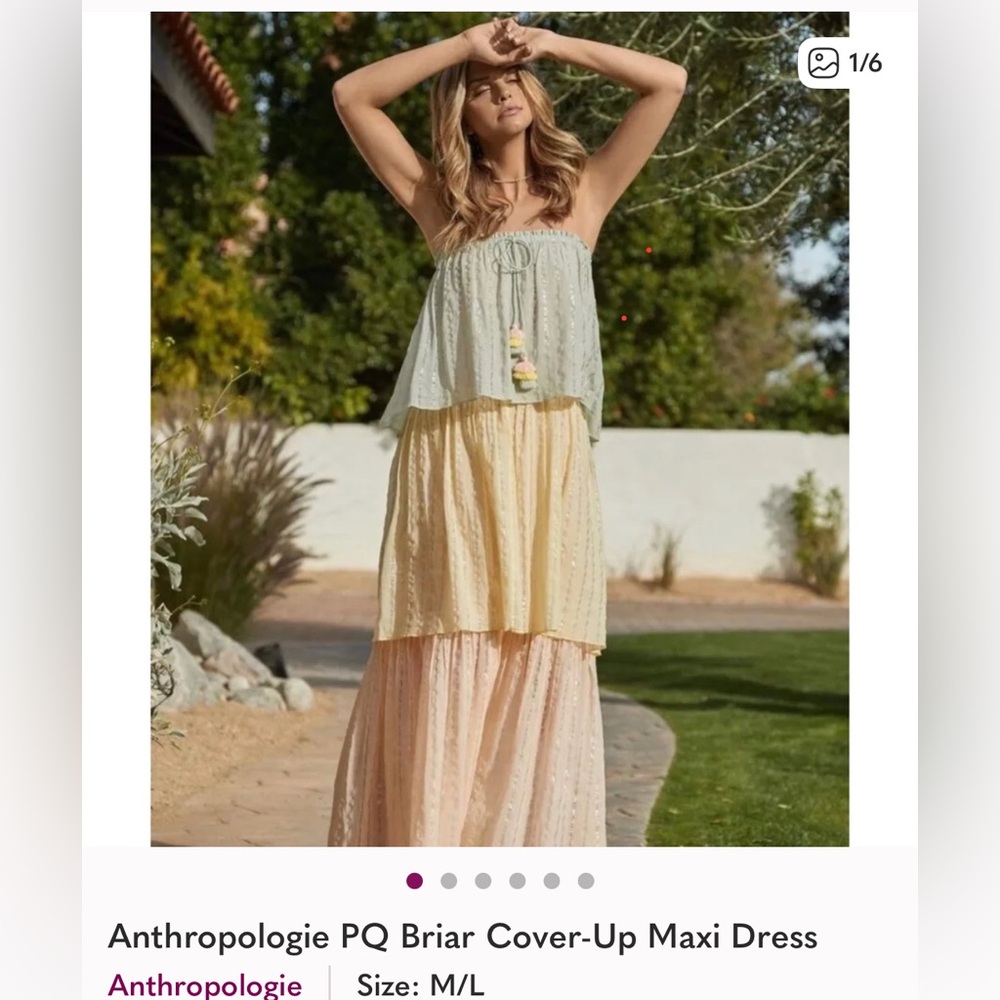 Anthropologie PQ golden hour briar dress M/L. .